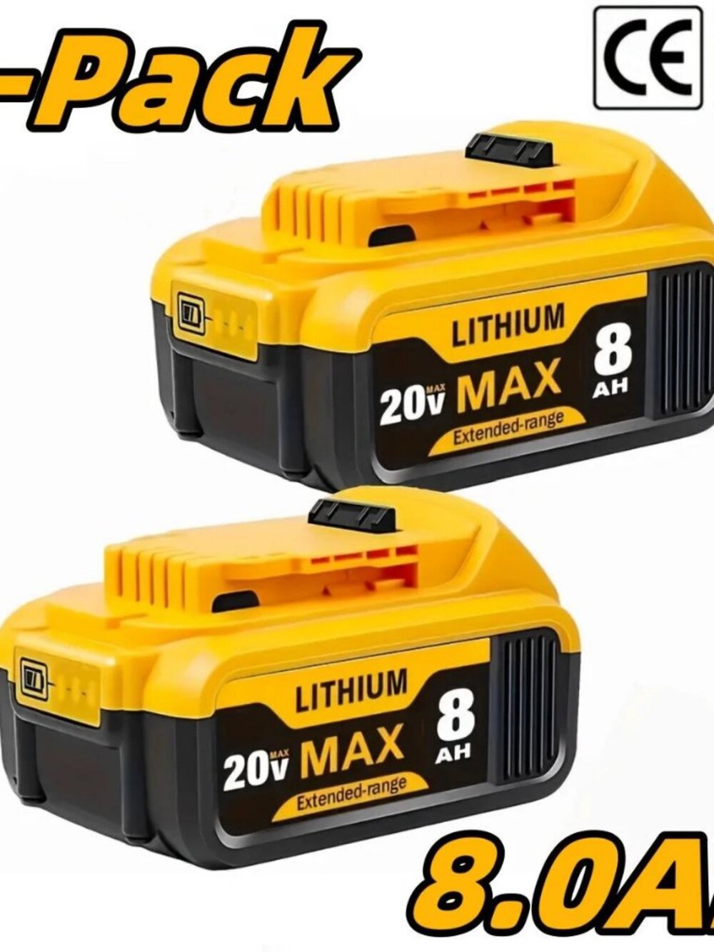 DeWALT 20V Rechargeable Lithium-ion Battery, Replacement Power Supply, Long Last